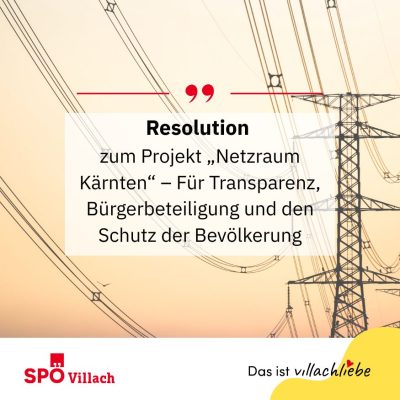 Resolution zum Projekt „Netzraum Kärnten“